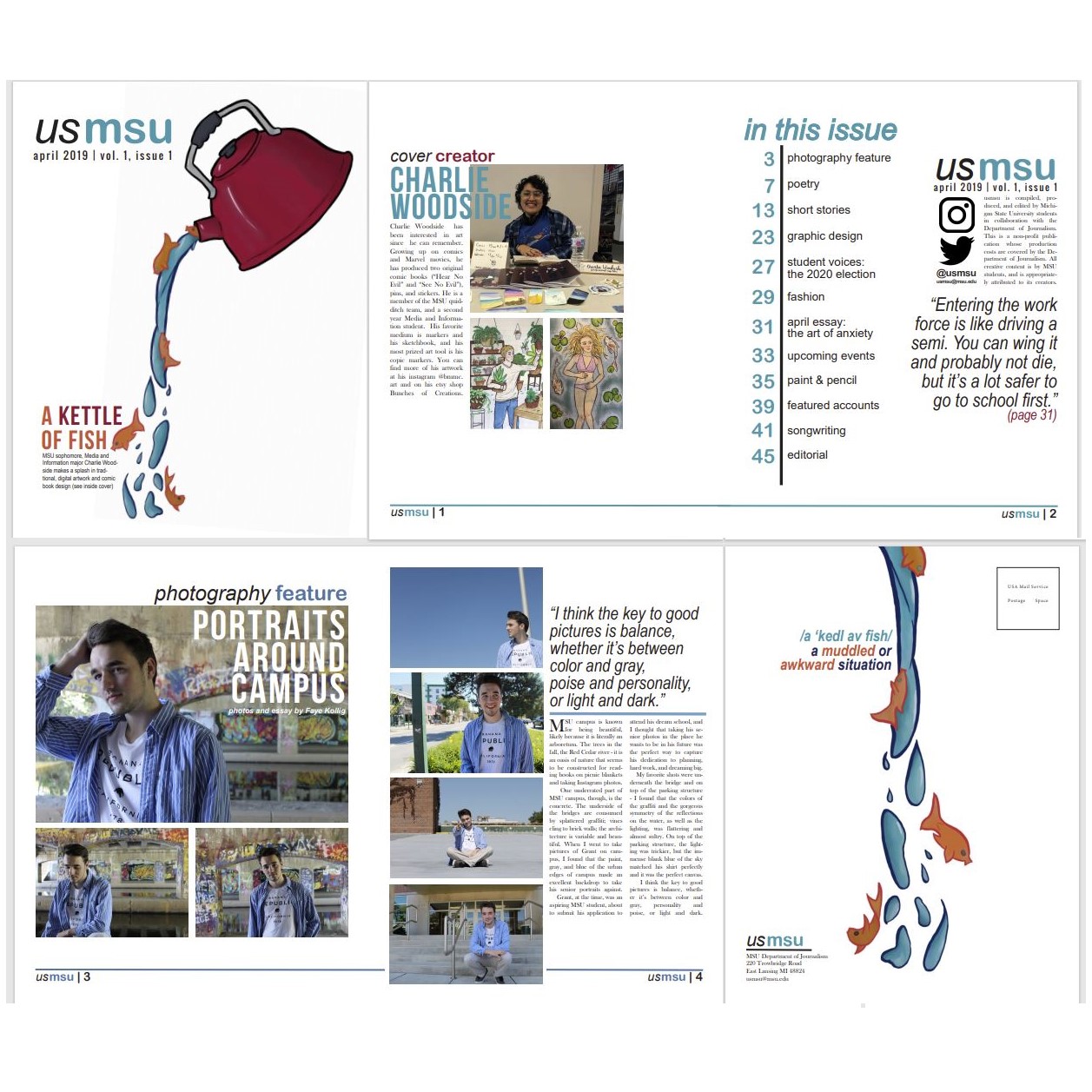 image showing spreads for a concept publication